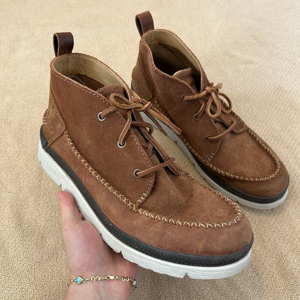 Manitobah Mukluks Mesa Moc Toe Brown Leather Boots Size 10.5
